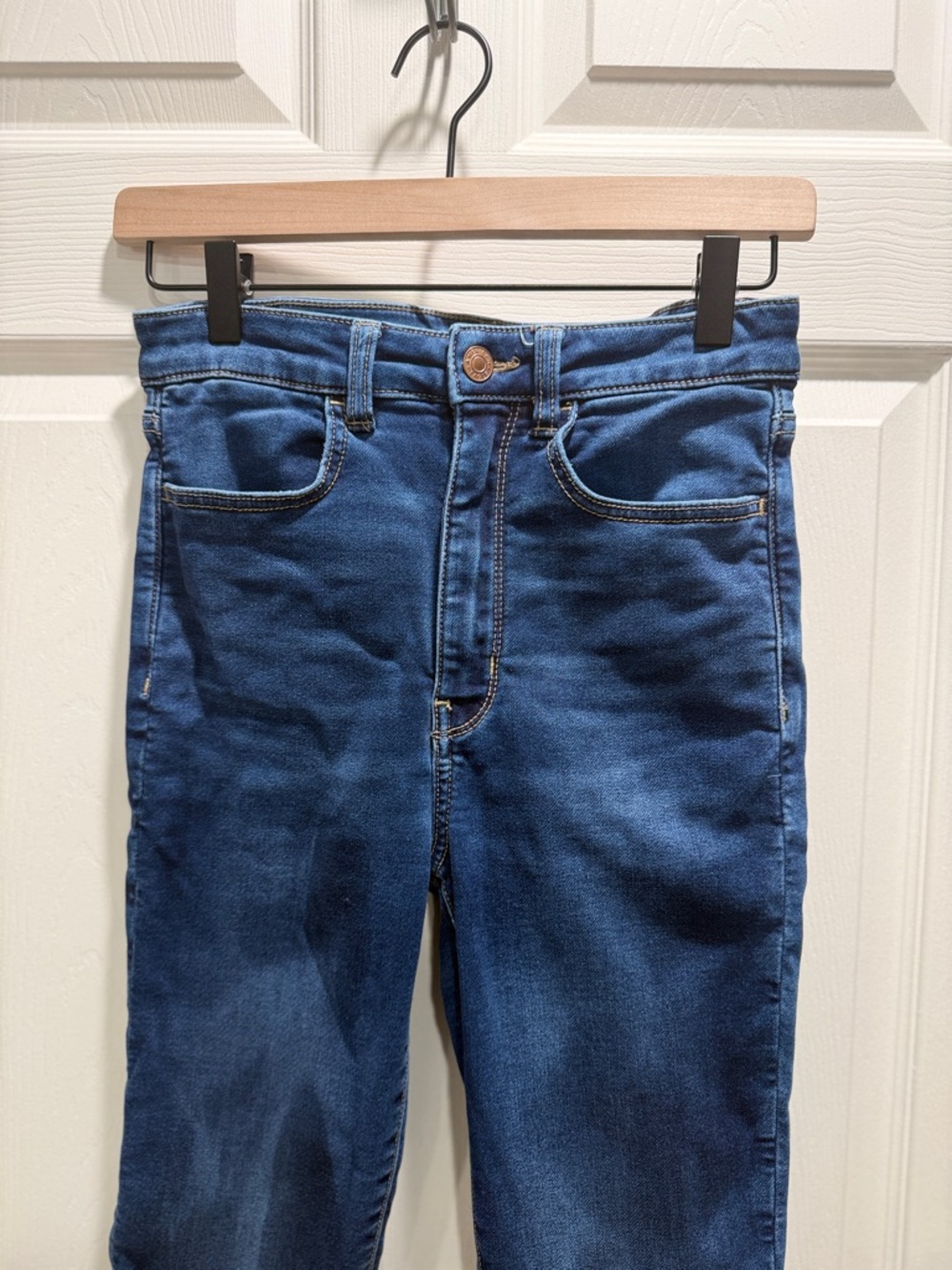 American Eagle Highest Rise Jegging Size 6 X-Long Dark Wash  Skinny Jeans - Picture 4 of 10